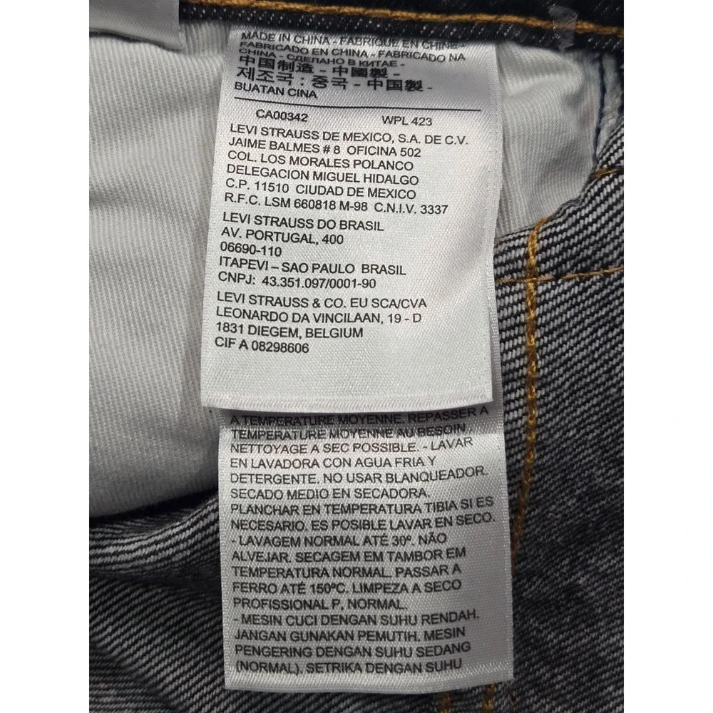 Levi's‎ Hi-Ball Roll Men's 30xL Black Denim Jeans with Blue Side Stripes - Picture 9 of 9